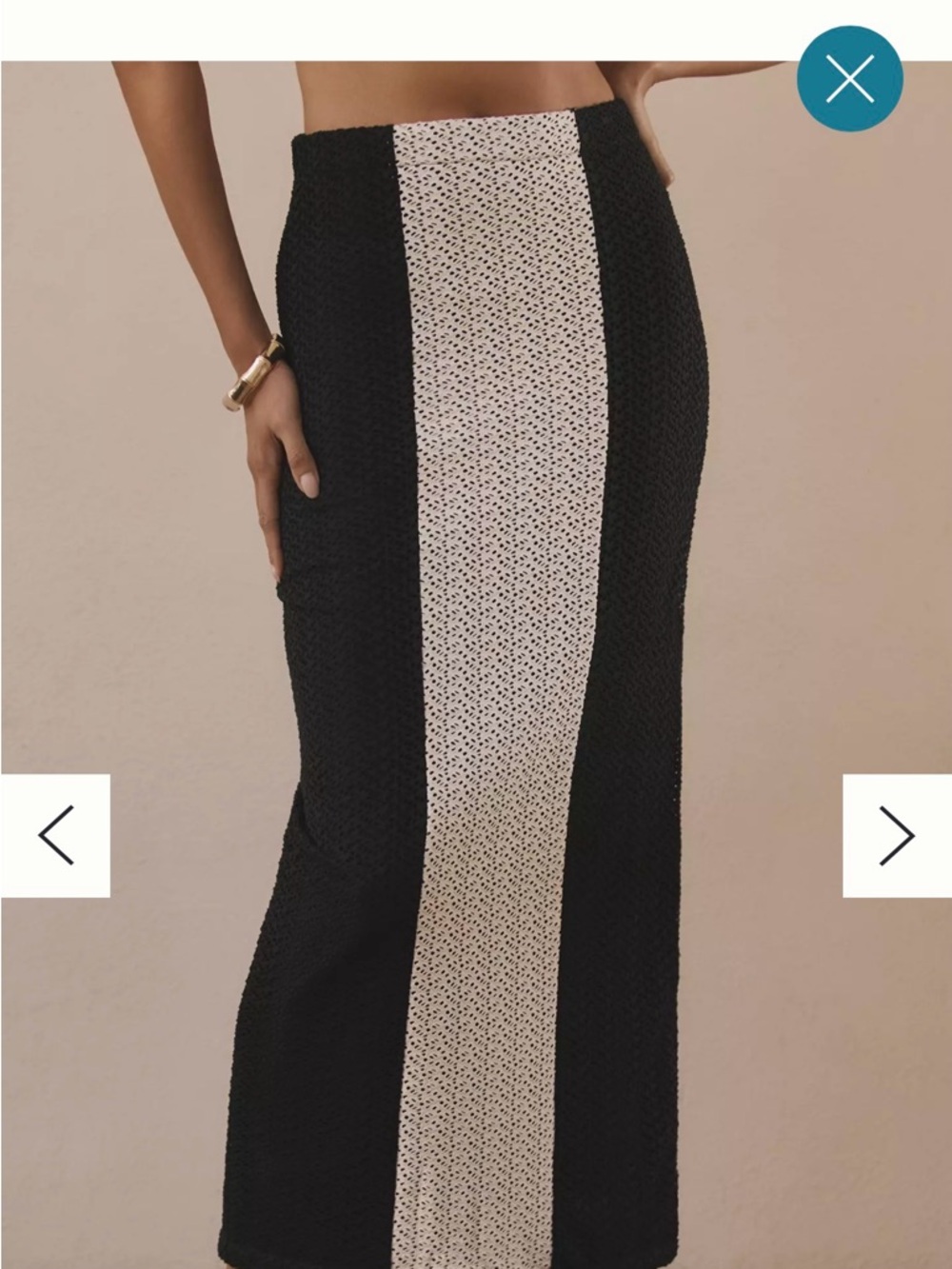 Anthropologie Palmacea XS Kira Midi Swim Coverup Skirt Black & White Colorblock